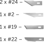 Modelcraft náhradné čepele (2x #24, #2, #19, #22)