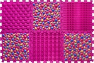 Ortek Masážna ortopedická podložka Puzzle "Mix" 6 prvkov Ružový kamienok
