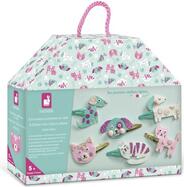 Janod Atelier Kit Créatif Fabrication de Bijoux Barrettes Animaux 6 pcs dans une valise