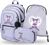 BAAGL SET 3 Core Kuromi Sweet One: Rucksack, Federmäppchen, Tasche GRS