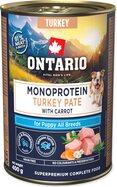 Konzerva Ontario Puppy monoprotein morčacie paté s mrkvou 400g