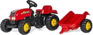 Rollytoys Rolly Kid Trettraktor mit Abstellgleis - rot