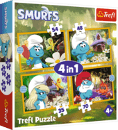 Trefl Puzzle 4v1 Leben im Schlumpfdorf