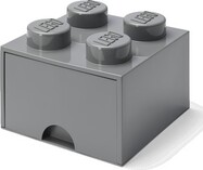 LEGO® úložný box 4 - so zásuvkou tmavo šedý 250 x 250 x 180 mm