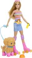 Muñeca Barbie con perrito en patines Rubia