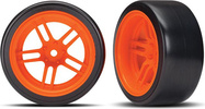Traxxas kolo 1.9", disk split-spoke oranžový, pneu Drift (2) (zadný)