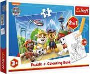 Trefl 2 în 1 puzzle și cărți de colorat Paw patrol