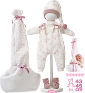 Llorens M740-06 oblečenie pre bábiku bábätko NEW BORN veľkosti 40-42 cm s nosítkom