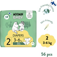 Moomin Baby 2 Newborn 3–6 kg (56 ks), eko plienky