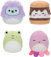 SQUISHMALLOWS Micromallows 4Pack - Žaba, Chobotnica, Lev, S'more