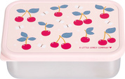 A Little Lovely Company - boîte à déjeuner en acier inoxydable avec couvercle en plastique - cerises