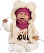 Llorens 74142 NEW BORN - muñeca bebé realista con sonidos y cuerpo de tela suave
