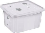 Úložný box s vekom veľký "Stars", Biela II