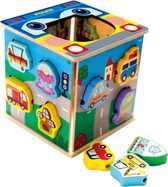 Jucărie din lemn cu forme de transport 15x15x15 cm