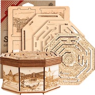 EscapeWelt 3D drevená skladačka hlavolamu Secret Maze Box