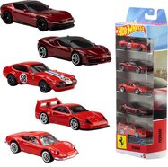 Mattel Hot Wheels járműkészlet 5 Ferrari kisautó