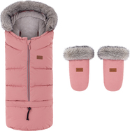 PETITE&amp;MARS Ensemble de sac d'hiver Arctic 4 en 1 + gants pour poussette Fjora Old Rose