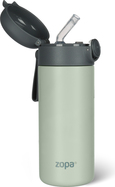 Termoska na tekutiny so slamkou a silikónovým držiakom 350 ml, Pistacio green