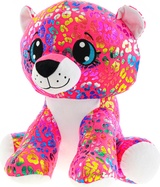 Leopard Rainbow plyšový farebný 24cm sediaci