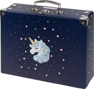 BAAGL Skladací školský kufrík Unicorn Gold s kovaním