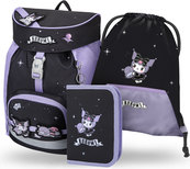 BAAGL SET 3 Airy Kuromi Fortune Dream: zaino, astuccio, sacchetto GRS