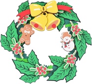 Woodcraft 3D-Puzzle-Weihnachtskranz aus Holz