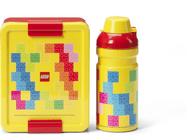 LEGO Brick desiatový set (fľaša a box) - červená/žltá