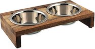 Misky Magic Cat nerez s dreveným stojančekom 2x400ml