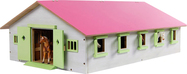 Kids Globe Horses Pferdestall aus Holz 62x43x22cm 1:32 rosa in Schachtel