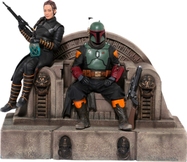 Iron Studios Star Wars: A Mandalori - Boba Fett és Fennec Shand a trónon 1/10