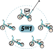 PETITE&amp;MARS Trojkolka multifunkčná 5v1 Turbo - limitovaná edícia Dino Park