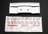 Traxxas krídlo biele, samolepky: Revo