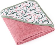 PETITE&amp;MARS Bambus-Handtuch mit Kapuze Loulou Pink Meadow 100 x 100 cm