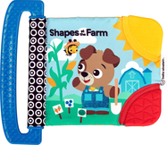 BABY EINSTEIN Puha könyv rágókákkal és textúrákkal Shapes at the Farm™, 0m+