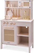 Woet Cucina in legno per bambini - rosa con rattan