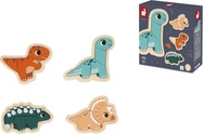 Janod Drevené vkladacie puzzle Dinosaury 4v1 Dino