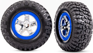 Traxxas koleso 2.2/3.0", disk SCT chrómovaný/modrý, pneu KM2 (2)