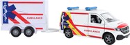Kids Globe Traffic VW Transporter ambulancia 27,5cm kov spätný chod s prívesom
