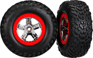 Traxxas koleso 2.2/3.0", disk SCT strieborný-červený, pneu SCT (2) (2WD predné)