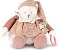 Doudou Darčeková sada Plyšový ľadový medvedík s krúžkom 30 cm ružový