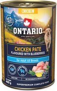 Konzerva Ontario Adult kuracie paté s príchuťou čučoriedok 400g