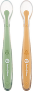 PETITE&amp;MARS Silikónové lyžičky s puzdrom, sada 2 ks, Take&amp;Match Pea - Ochre 6m+
