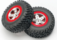 Traxxas roue 2.2/3.0", jante SCT satin-rouge, pneu SCT (2)