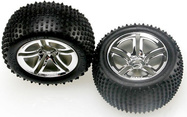 Traxxas kolo 2.8", Twin-Spoke strieborný disk, pneu Alias (2)