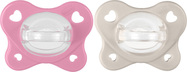 CHICCO Cumlík Physio Dual Soft silikónový dievča 6-16m, 2 ks