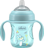 Chicco Hrnček Transition učiaci s držadlami teal, 4m+