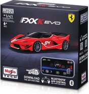 Maisto RC - 1:41 DIE-CAST METAL so svetlami, Ferrari FXX-K EVO, červené, XTR, Bluetooth 5.