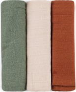 PETITE &amp; MARS Sada plienok bambusová mušelínová 3ks Moussy Earth Tones 68 x 68 cm
