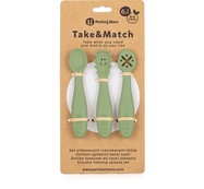 PETITE&amp;MARS Set 3 ks silikónových tréningových lyžičiek Take&amp;Match Sweet Pea 6m+