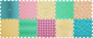 Ortek Masážna podložka Puzzle Mix Pastel 10 prvkov